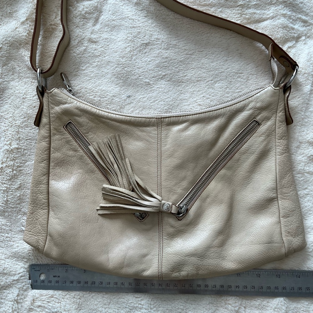 Prune Cream Leather Shoulder / Crossbody Bag - Picture 12 of 15